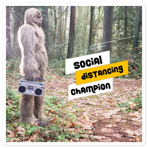 Social Distancing Champion Bigfoot Stickers